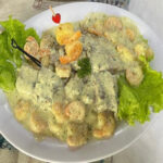 FILETE GRATINADO CON CAMARONES